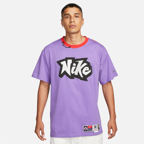 

Nike Mens Nike Max 90 All Over Print Freestyle T-Shirt - Mens Purple/Grey Size M