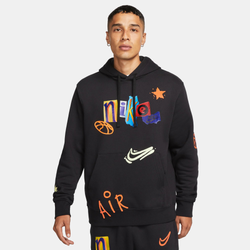 Men's - Nike Club Pullover Legacy Hoodie - Black/White