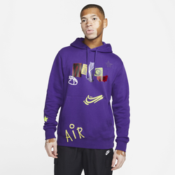 Men's - Nike Club Pullover Legacy Hoodie - Purple/White