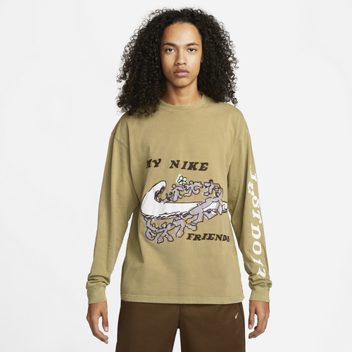 

Nike Mens Nike Long Sleeve Max 90 Shapes T-Shirt - Mens Driftwood/Driftwood Size S