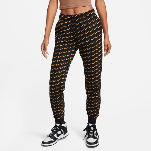 

Nike Womens Nike Club Fleece MR Pants - Womens Black/Gold Size XS