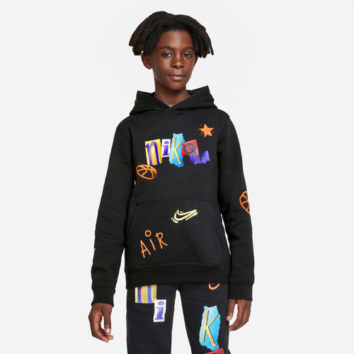 

Boys Nike Nike Club Legacy Pullover Hoodie - Boys' Grade School Multi/Black Size L
