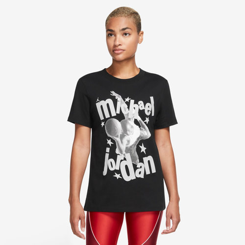 

Jordan Womens Jordan Heritage Crew T-Shirt - Womens Core Black/White Size L