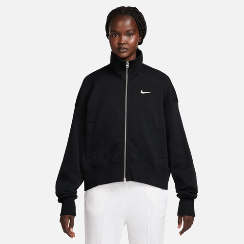 

Nike Womens Nike NSW Phoenix OS Fleece Track Jacket - Womens Sail/Black Size XL