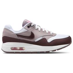 Girls' Grade School - Nike Air Max 1 - White/Burgundy/Mauve