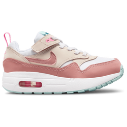 Boys' Preschool - Nike Air Max 1 EasyOn - White/Guava Ice/Red Starburst