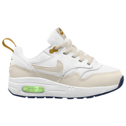 Boys' Preschool - Nike Air Max 1 EasyOn - White/Light Orewood Brown/Bronzine