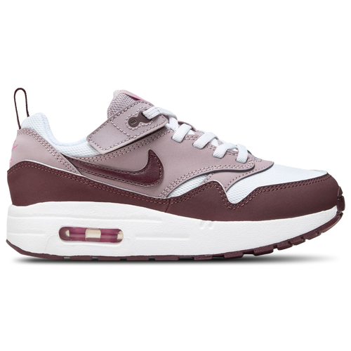 

Nike Boys Nike Air Max 1 EasyOn - Boys' Preschool Shoes White/Burgundy Crush Size 11.0