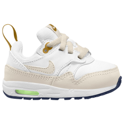 Boys' Toddler - Nike Air Max 1 EasyOn - White/Light Orewood Borwn/Bronzine