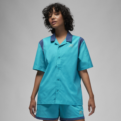 

Jordan Womens Jordan Jordan Button Up Shirt - Womens French Blue/Aquatone Size XS
