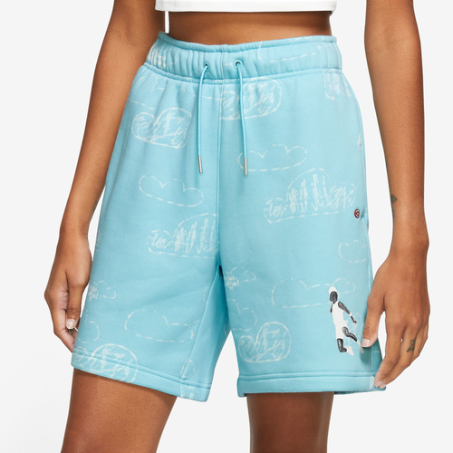 Shop Jordan Womens  Brooklyn Fleece Shorts In Bleached Aqua