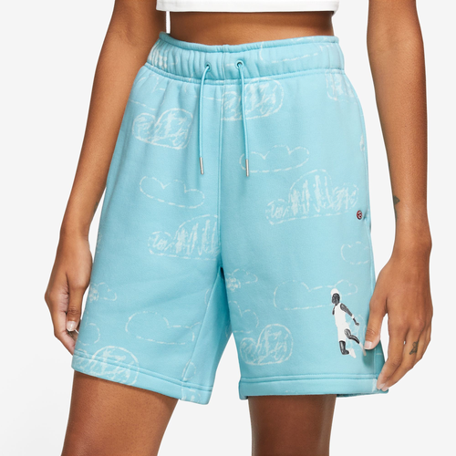 

Jordan Womens Jordan Brooklyn Fleece Shorts - Womens Bleached Aqua Size L