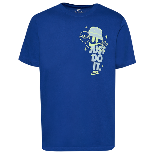 

Nike Mens Nike Just Do It Peace T-Shirt - Mens Blue/Volt Size M