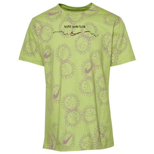 

Nike Mens Nike Sun Club All Over Print T-Shirt - Mens Purple/Green Size XXL