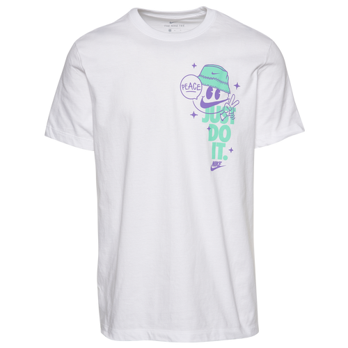 

Nike Boys Nike Peace T-Shirt - Boys' Grade School White/Blue Size M