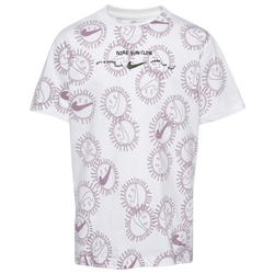 Boys' Grade School - Nike Sun Club AOP T-Shirt - White/Purple