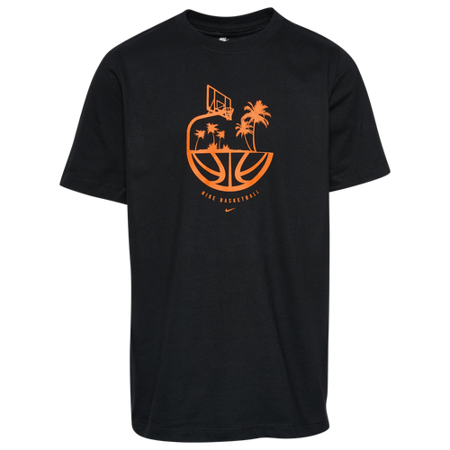 

Boys Nike Nike Short Sleeve Graphic T-Shirt - Boys' Grade School Black/Orange Size L