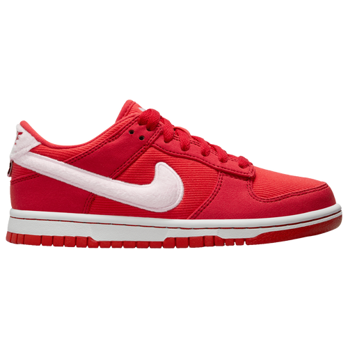 Shop Nike Boys  Dunk Low In Fire Red/light Crimson/pink Foam
