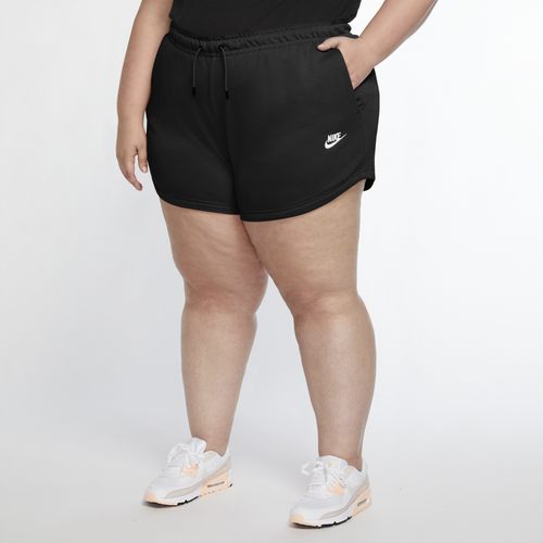 

Nike Womens Nike NSW Essential Shorts Plus - Womens Black/White Size 3X