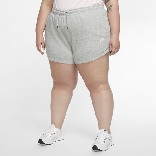

Nike Womens Nike NSW Essential Shorts Plus - Womens Dark Heather Gray/White Size 1X