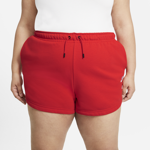 

Nike Womens Nike NSW Essential Shorts Plus - Womens Chile Red/White Size 2X