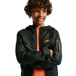 Boys' Grade School - Nike Tech Fleece Full-Zip - Orange/Black
