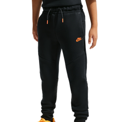 Boys' Grade School - Nike Tech Fleece Pants - Black/Orange