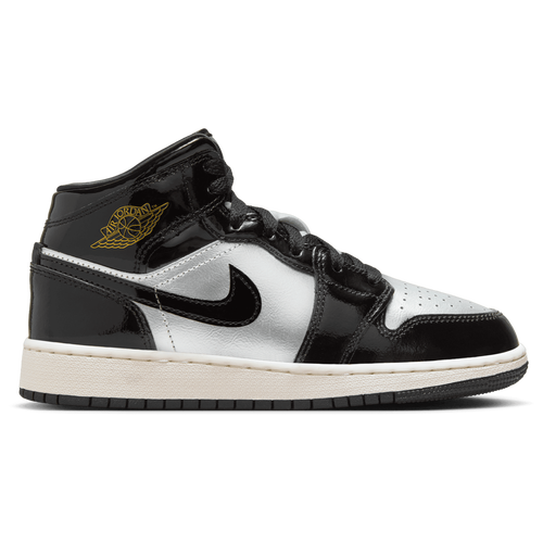 

Jordan Boys Jordan AJ 1 Mid SE Uni - Boys' Grade School Basketball Shoes Black/Gold/Silver Size 4.5