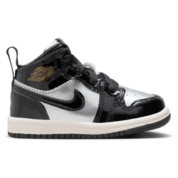 Boys' Toddler - Jordan AJ 1 Mid SE Uni - Black/Silver/Gold