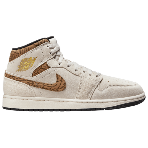 

Jordan Mens Jordan AJ 1 Mid SE - Mens Basketball Shoes Brown/Gold/Tan Size 10.0