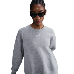 Women's - Nike NSW Phoenix Fleece OS Long Crew - Sail/Dk Grey Heather