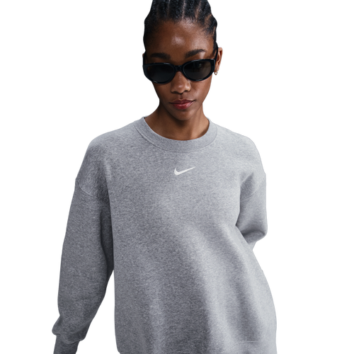  - Nike NSW Phoenix Fleece OS Long Crew - Sail/Dk Grey Heather