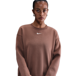 Women's - Nike NSW Phoenix Fleece OS Long Crew - Fauna Brown/Sail