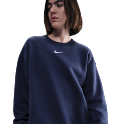 Women's - Nike NSW Phoenix Fleece OS Long Crew - Sail/Midnight Navy