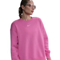 Women's - Nike NSW Phoenix Fleece OS Long Crew - Sail/Playful Pink