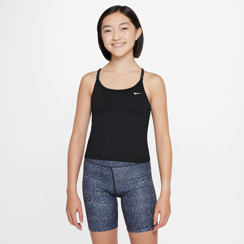 

Nike Girls Nike Dri-FIT Indy Tank Bra - Girls' Grade School Black/White Size S