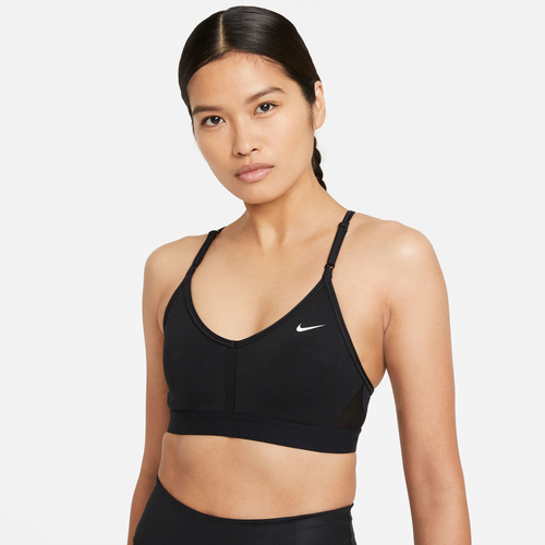 Shop Nike Womens  Indy V-neck Bra In Black/black