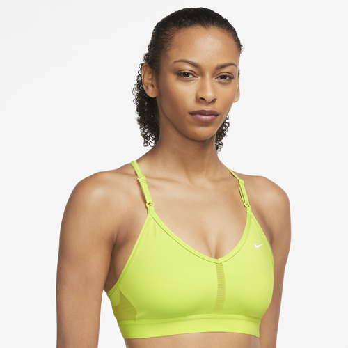 

Nike Womens Nike Indy V-Neck Bra - Womens Atomic Green/White Size M