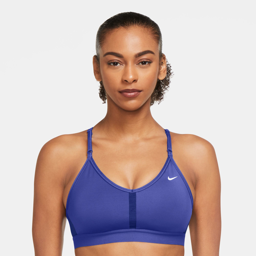 Nike Swoosh Racerback Bra In Baby Blue