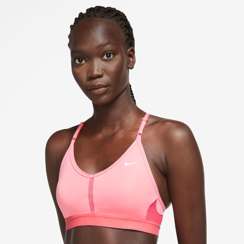 

Nike Womens Nike Indy V-Neck Bra - Womens Coral Chalk/White/Hot Punch Size M