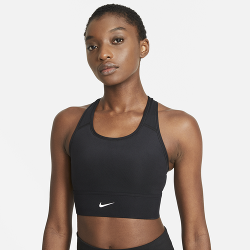 

Nike Womens Nike Swoosh Long Line Bra - Womens Black/White Size S