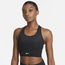 Nike Swoosh Long Line Bra - Women's Black/White
