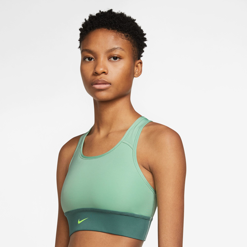 Nike Womens  Swoosh Long Line Bra In Green