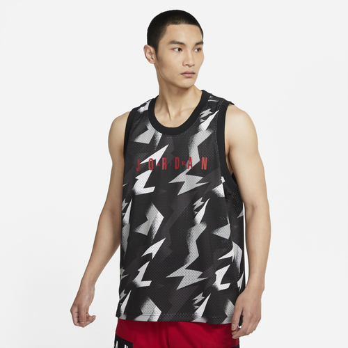 

Jordan Mens Jordan Jumpman All Over Print Jersey - Mens Black/Grey/White Size XL