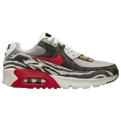 Boys' Grade School - Nike Air Max 90  - Summit White/University Red/Light Iron Grey