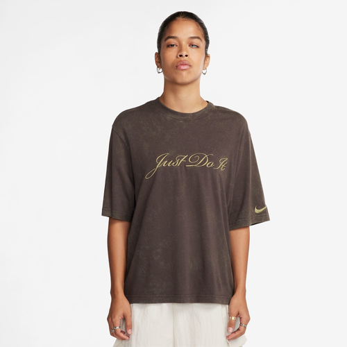 

Nike Womens Nike NSW Boxy Wash T-Shirt - Womens Brown/Olive Size M