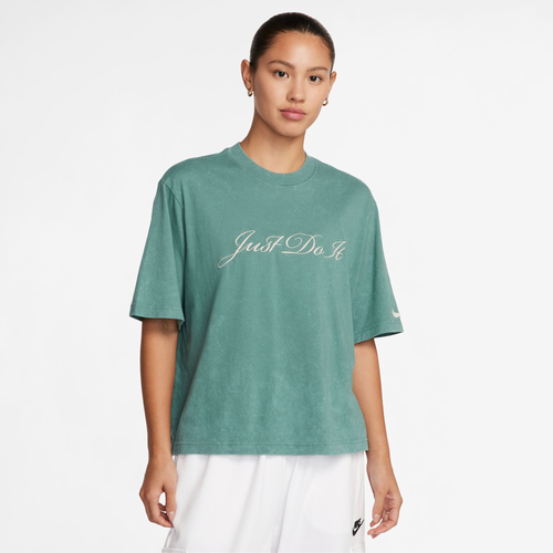 

Nike Womens Nike NSW Boxy Wash T-Shirt - Womens White/White/White Size M