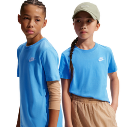 Boys' Grade School - Nike NSW EMB Futura T-Shirt - University Blue/White