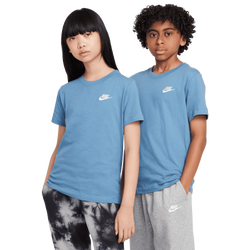 Boys' Grade School - Nike NSW EMB Futura T-Shirt - Aegean Storm/White