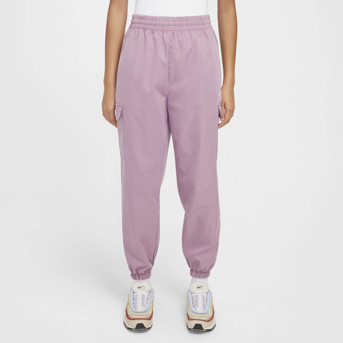 

Nike Girls Nike NSW Cargo Star Pants - Girls' Grade School Plum Dust/White Size XL